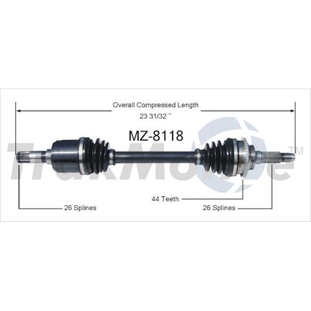 Surtrack Axle Cv Axle Shaft, Mz-8118 MZ-8118